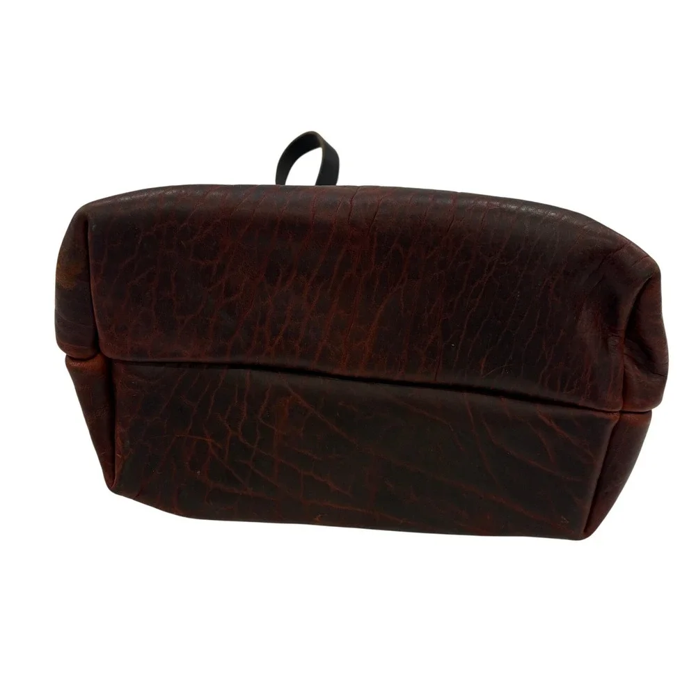 AK Leather The Tote Bag Brown Pebbled Rivets Alaska